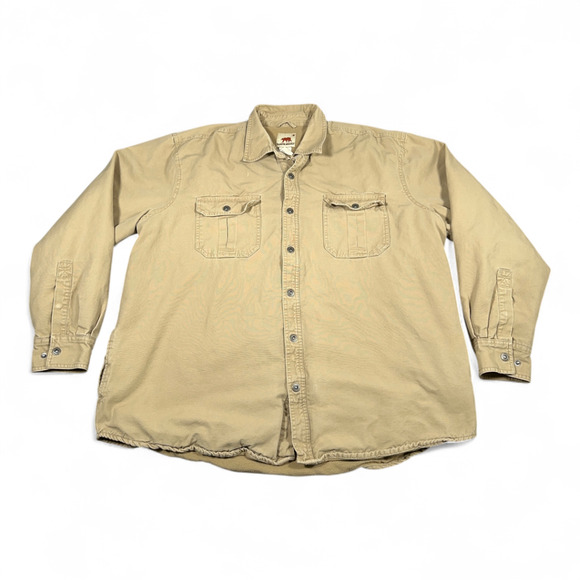 Dakota Grizzly Shirt Adult EXTRA LARGE Brown Lined Shacket Canvas Workwear Barn - Picture 1 of 10